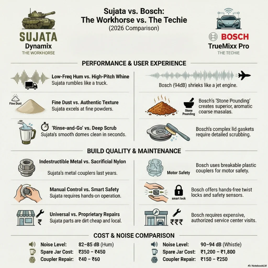 Sujata vs Bosch Mixer Grinder
