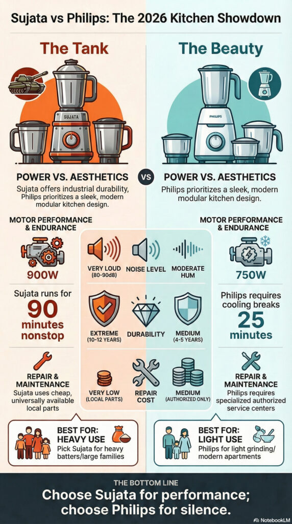 Sujata vs Philips Mixer Grinder